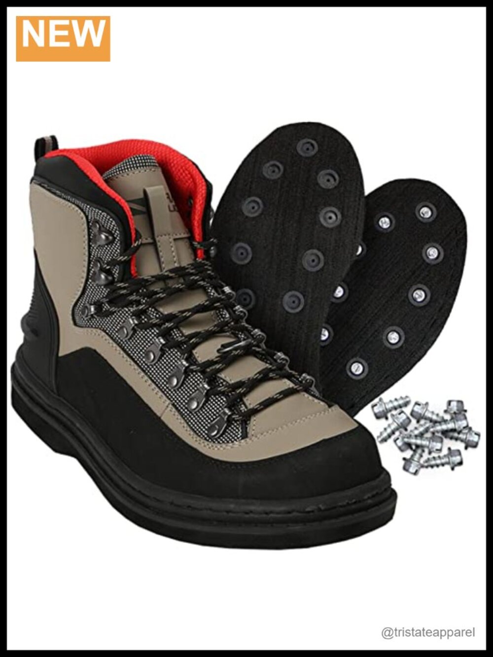 Wading Boots with Metal Studs - Felt Sole Leather